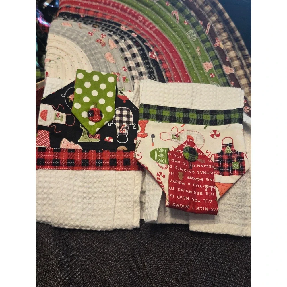 Shabby Fabrics Christmas Kitchen‎ Set Towels Mats Napkins Rings Rug Baking Theme
